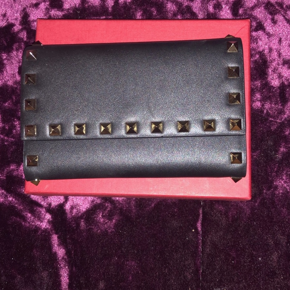 Valentino Garavani Black Studded Wallet